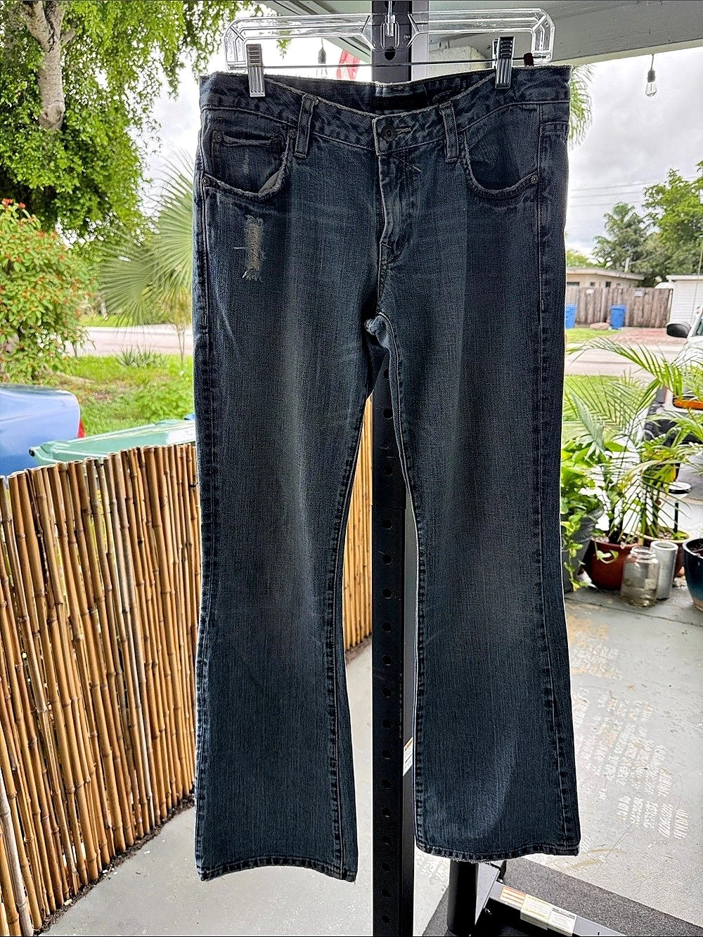Buffalo David Bitton David Bitton Distressed Wide Leg Jeans in Blue Waist 31